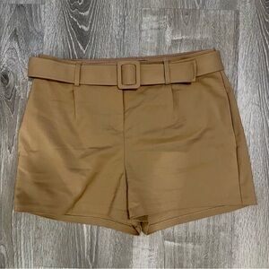 Express BNWT Tan High waisted belted shorts SIZE 0